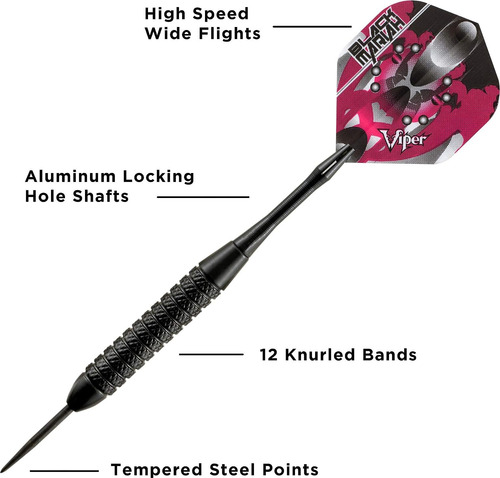 Dardos Viper Black Mariah Con Punta De Acero, 22 Gramos
