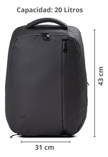 Mochila Impermeable Para Notebook Con Organizadores Color Negro Diseño de la tela Liso