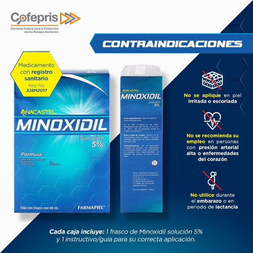 Imagen 7 de 8 de Minoxidil 5% Tratamiento Crecimiento Cabello Y Barba 60ml