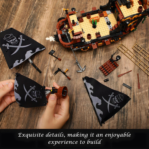 Juego De Bloques De Construcción Barco Pirata 1328 Piezas