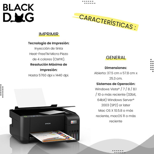Impresora A Color Multifunción Epson Ecotank L3210 220v + Sm