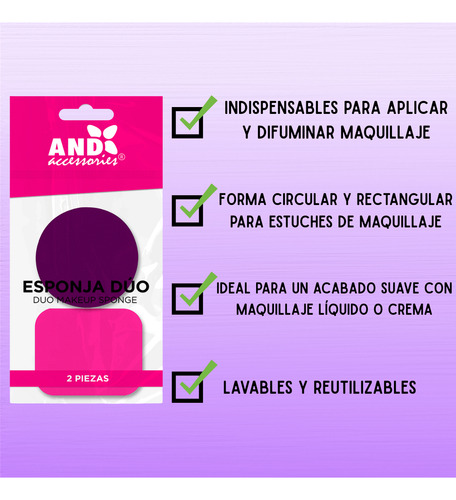Kit 5 Pz Esponjas Aplicador Maquillaje Formas Colores Rostro