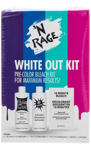 N Rage Bleach & Toner Kit, White Out Kit Pre Color Hair Bl.