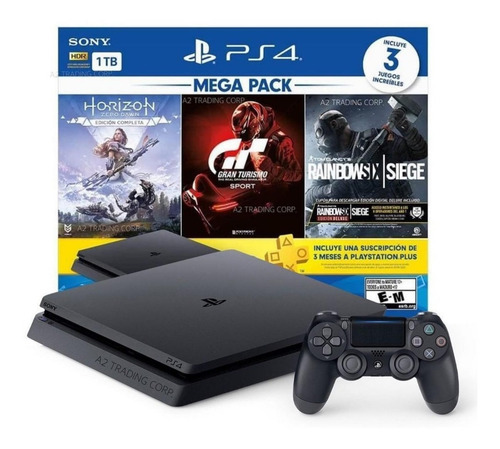 Imagen 1 de 9 de Sony Playstation 4 Slim 1tb Hits Bundle 3 Negra