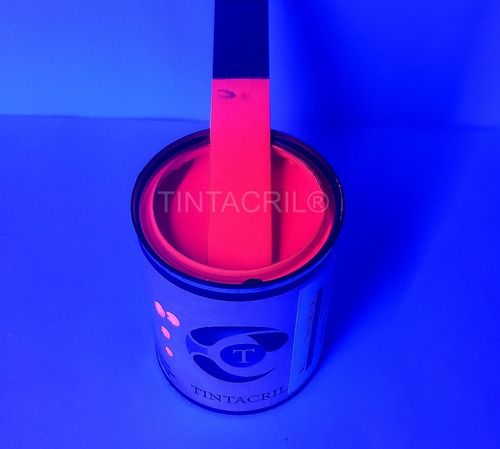 Imagen 8 de 10 de Pintura Fluorescente Neon Bicapa X 1/4 Lt. Rojo