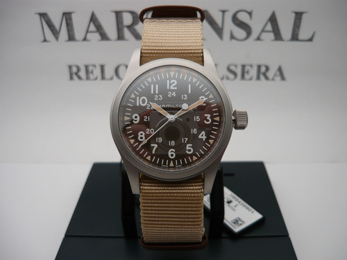 Hamilton Khaki Field Mecanico 38mm H69439901 Fotos Reales Marrón Gris Marrón