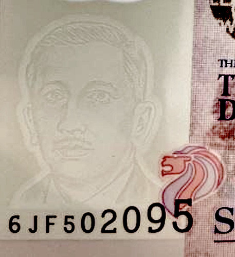 Billete De Singapur 2 Dollars, 1º Pdte. Yusof, Polímero 2022