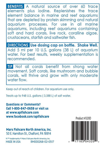 Api Marino Completa Trace Acondicionador Acuario De Agua De