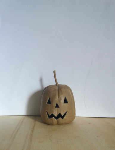 3 Calabazas Artesanales Halloween Rústicas Papel Mache