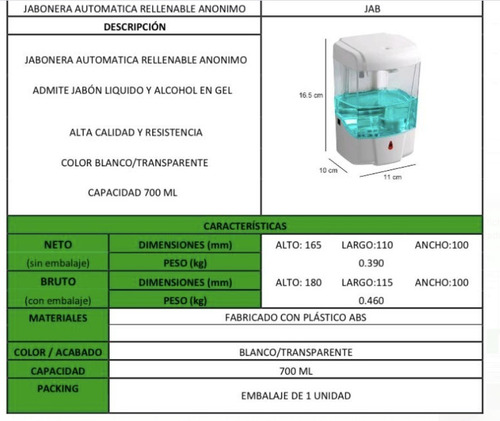 Imagen 6 de 10 de Despachador Gel Antibacterial Automático Con Envio Y Factura