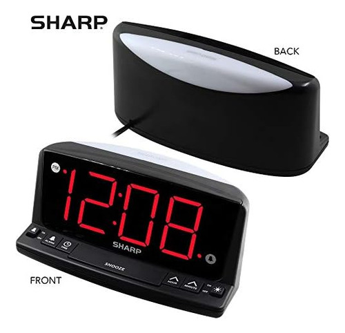 Reloj Despertador Led Sharp Operación Simple Números Grandes