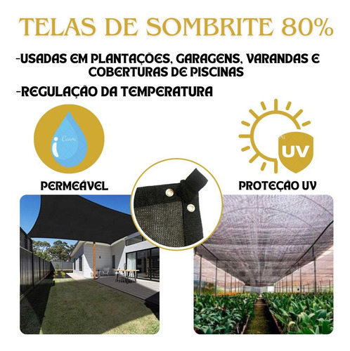 Tela Sombra Cobertura Toldo Carro Garagem 4x5 Bainha Ilhos