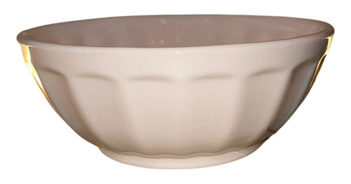 Bowl Facetado De Cerámica Grande Blanco 5onzas