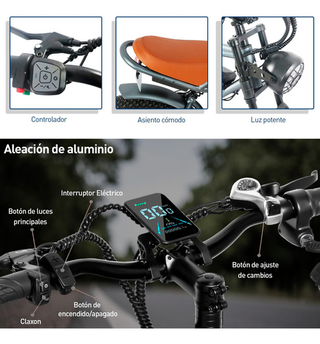 Bicicleta Eléctrica 51km/h Motor 48v/750w Pantalla Colorida Color Negro