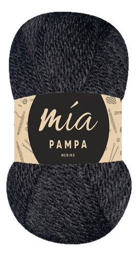 Lana Pampa Merino Semigruesa Mia X 2 Kilos (20 Ovillos) Negro 050