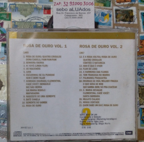 Cd Rosa De Ouro Dois Lps Em Um Cd. N°2 E Aracy E Clementina (Usado)
