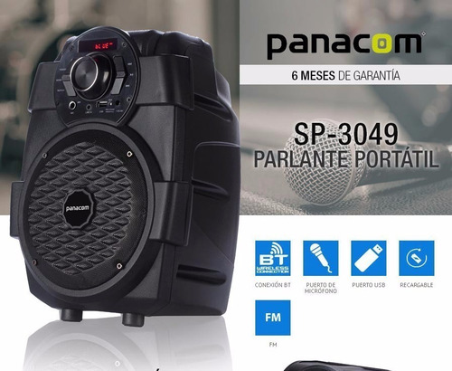 Parlante Portatil Panacom Sp-3049 F Luz Bluetooth Radio