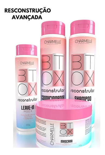 1 Kit Capilar Btox Reconstrutor Com 4 Itens Charmelle