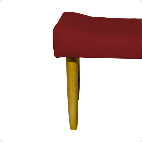 Puff Decorativo Retangular Requinte Pé Palito Suede Bege Cor Bordô