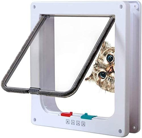 Puerta Para Gatos Mediana Con Cerradura De 4 Vías, Pue...