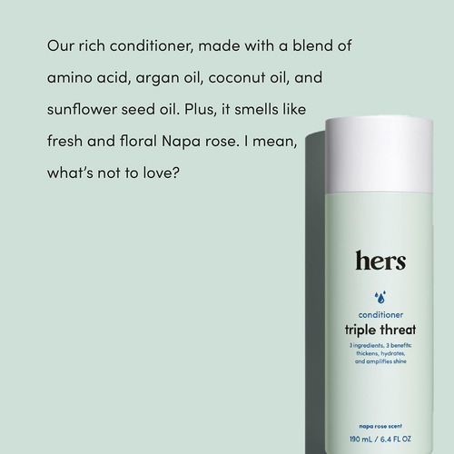 Hers Triple Threat ChampĂș, Acondicionador Y Minoxidil Set -