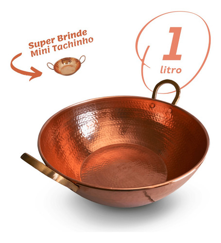 Mini Tacho Em Cobre Artesanal 1 Litro /