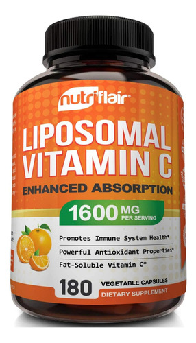 Vitamina C Liposomal 1600mg Inmunidad 180 Capsulas Veganas