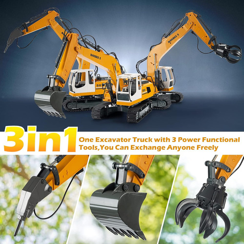 Double E Excavadora Rc Completa Funcional Con Pala Metálica