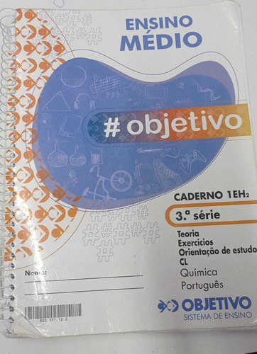 Kit 2 Cadernos Objetivo Ensino Médio 3a Serie Caderno 1eh1 E Caderno 1eh2 (Usado)