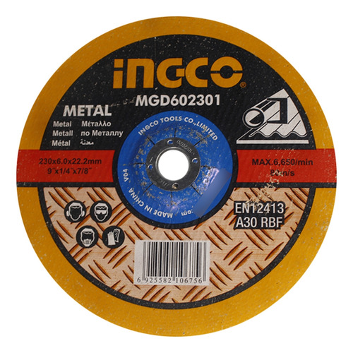 Ff Disco Desbaste 9  Para Metal Ingco 6mm