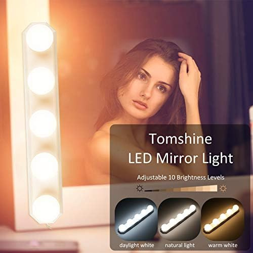 Tomshine Led Vanity Para Espejo 5 Bombillas 3 Modos De Color