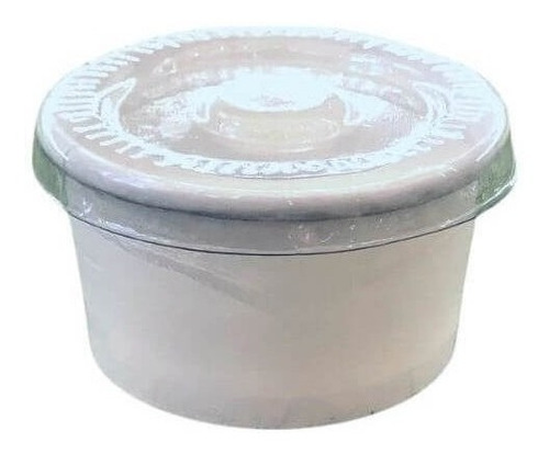 Pote Papel Biodegradável Branco C/ Tampa 160ml - Cx 1.000un