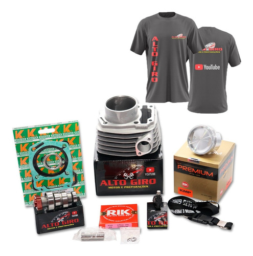 Kit 190cc Kmp Premium Taxado + Comando + Bico Injetor Cg 160