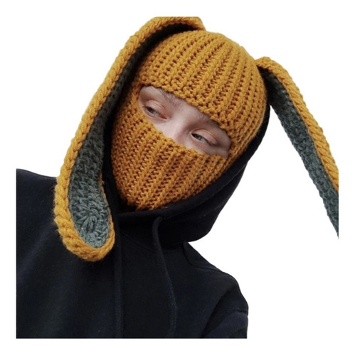 Gorro Orejas De Conejo Gorro De Punto Cálido Máscara