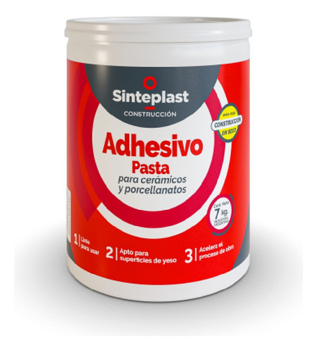 Adhesivo Pasta Para Cerámicos Y Porcellanatos 7kg Sinteplas