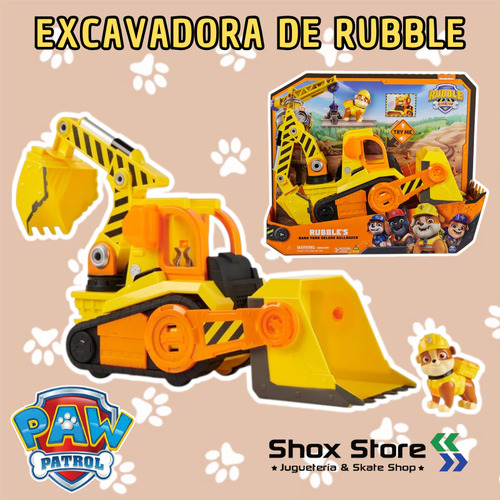 Play Set Paw Patrol Rubble Excavadora De Lujo Luces Sonido