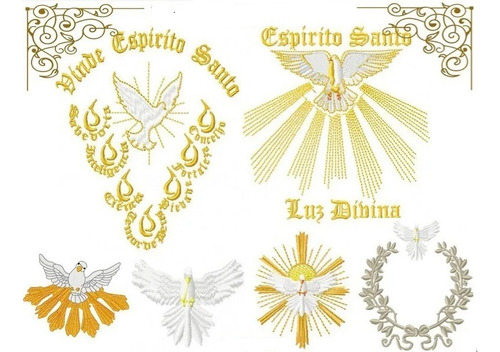 Matrizes Bordado Comp Espirito Santo Batizado Relig Liturgi
