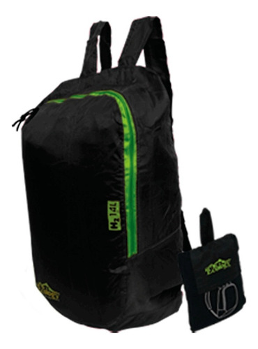 Mochila Morral 14 Litros Ultra Compacta Impermeable Ecology Color Negro Diseño de la tela Liso