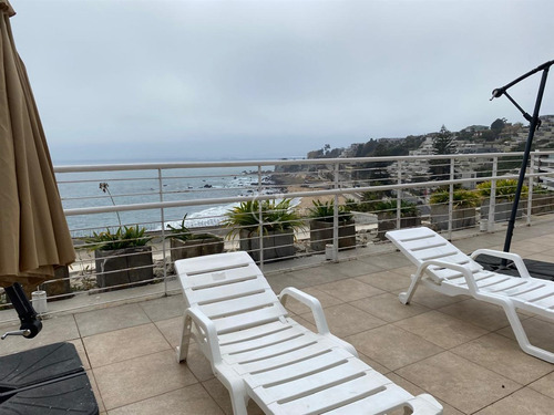 Venta Departamento En Concón De 3 Dorm. Primera Linea Playa