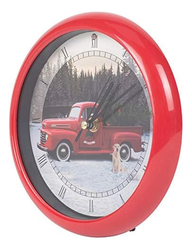 Reloj Navideño Con Camioneta Ford Roja 12.