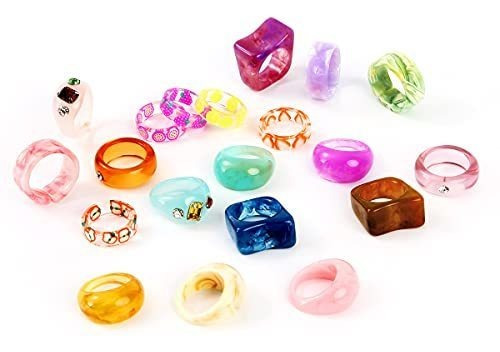 Anillos Bisutería - Aidsotou 20 Piezas De Anillos De Resina 