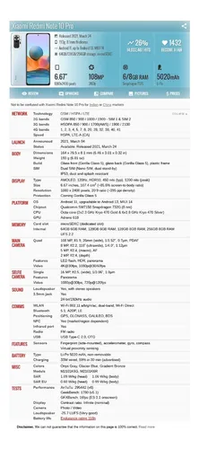 Xiaomi Redmi Note 10 Pro M2101k6r 6gb 128gb Dual Sim Duos