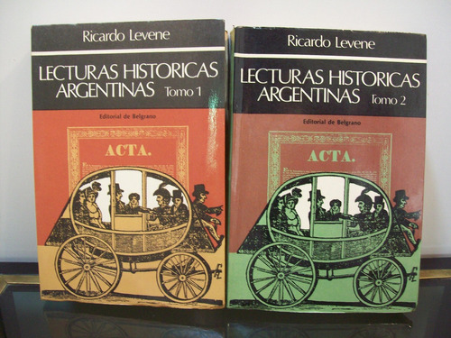 Adp Lecturas Historicas Argentinas ( 2 Tomos) Ricardo Levene
