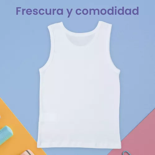 Camiseta Interior Para Niño Blanca De Algodón 5 Piezas