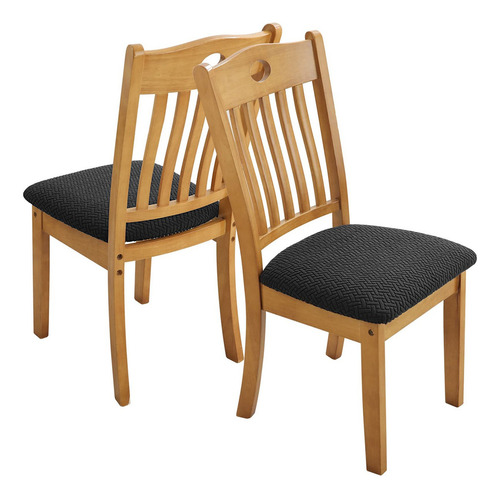 6 Funda Protectora Asiento Elástica Para Silla Comedor Negro Rayas