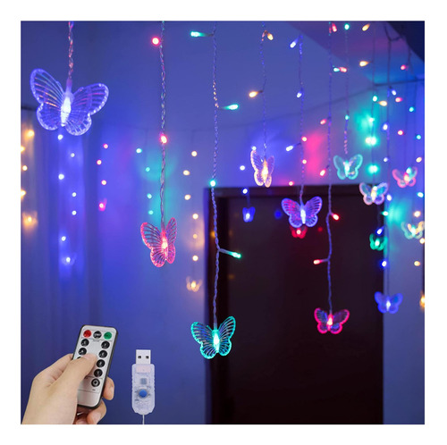 Luces De Cortina De Mariposa Yolight 13ft 96 Led Fairy Light