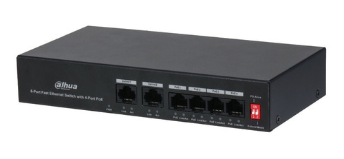 Switch Poe 4 Puertos + 2 Uplink Dahua 36w Pfs3006-4et