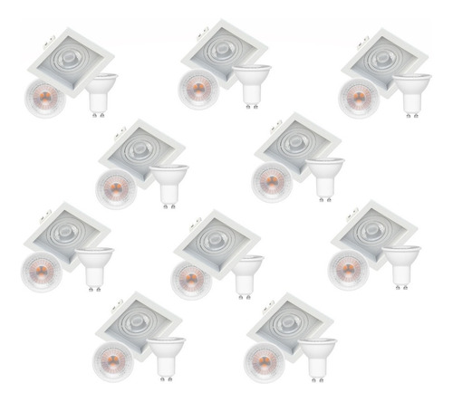 25xspot Mini Dicroica 3w+30xspot Dicroica 6w+2xspot Duplo 6w Luz Branco-frio 6500k 110v/220v