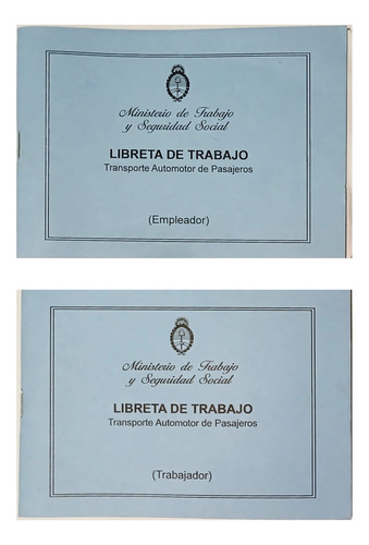 Libreta Trabajo Cnrt Automotor Trabajador Empleador X10 Jgos