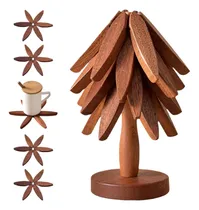 Comprar 4 Posapava Apoya Fuentes Ollas De Madera Plegable Oscura